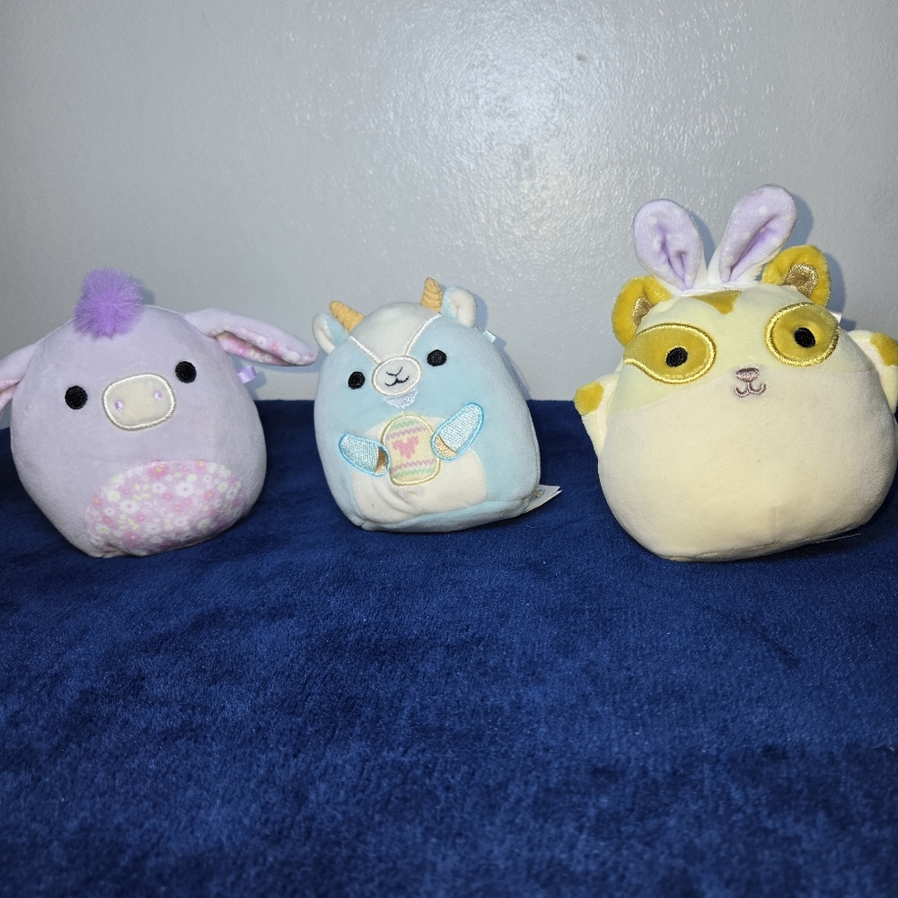 Bundled Lot Squishmallow Mini Plush Easter Spring Donkey Goat Sugar Glider